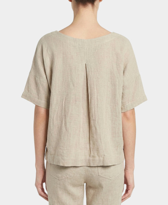 
Linen & Cotton Combo Top in BEIGE view 2