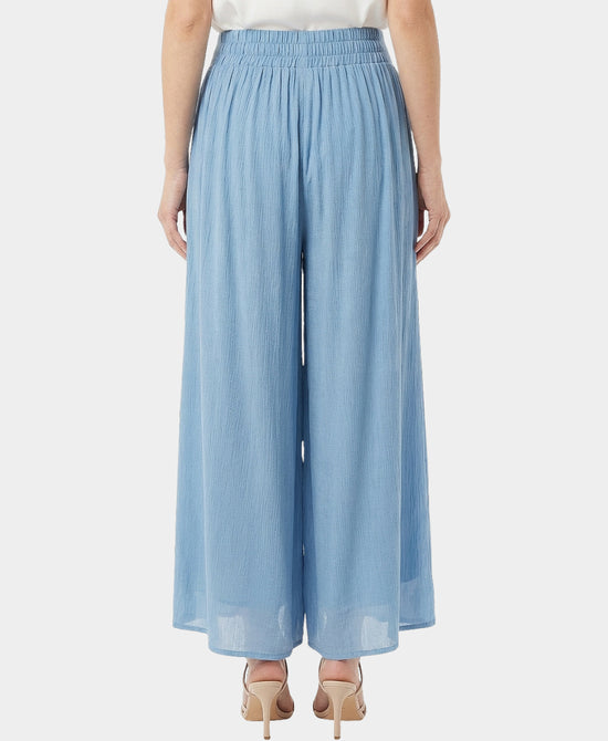 
Asymmetrical Silk Pants in SKY BLUE view 2