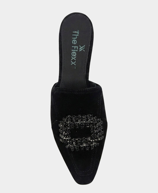 
Suede Mule w/ Crystals in BLACK view 2