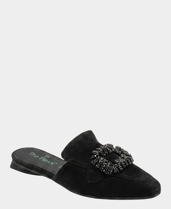 
Suede Mule w/ Crystals in BLACK view 1