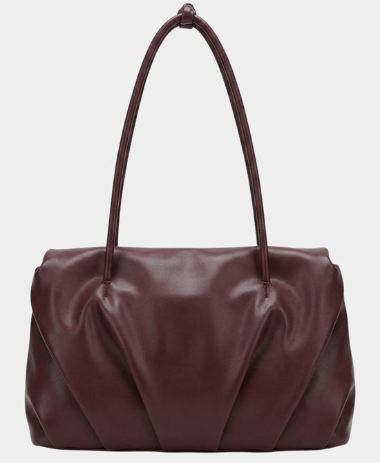 
Faux Leather Shoulder Bag in BURGUNDY view 2