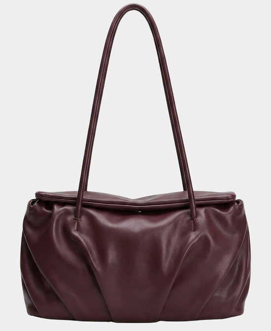 
Faux Leather Shoulder Bag in BURGUNDY view 1