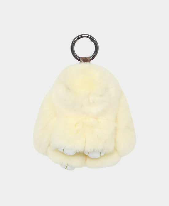 
Rex Rabbit Fur Bag Charm/Key Chain in CREAM view 1