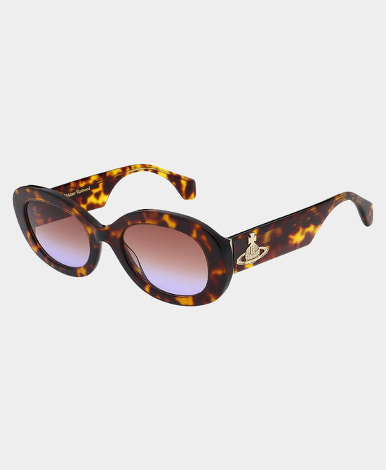 
Oval Tortoise Print Sunglasses in TORTOISE view 1