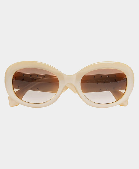 
Oval Sunglasses w/ Crystals in PEARL view 2