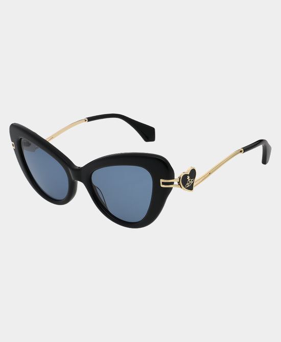 
Oversized Cat Eye Sunglasses in GLOSS BLACK view 1