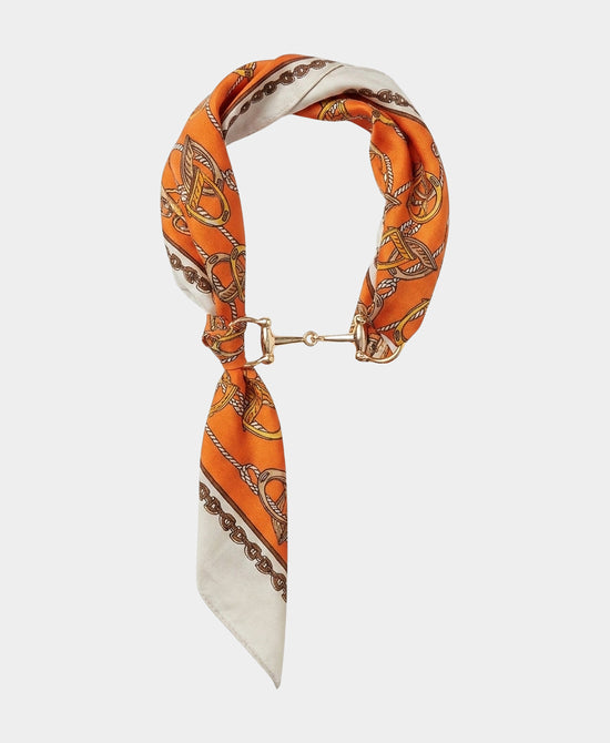 
Printed Scarf Chain Necklace in ORANGE view 2