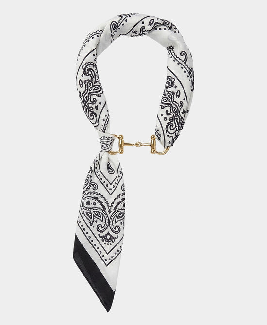 
Printed Scarf Chain Necklace in BLACK/WHITE view 2