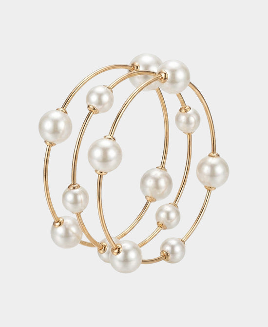 
Set Of 3 Elastic Bracelets w/ Pearls in GOLD/PEARL view 2