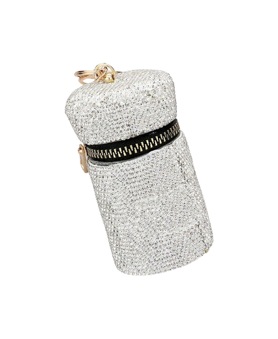 
Zipper Case Key Chain in SILVER IRIDESCENT view 1