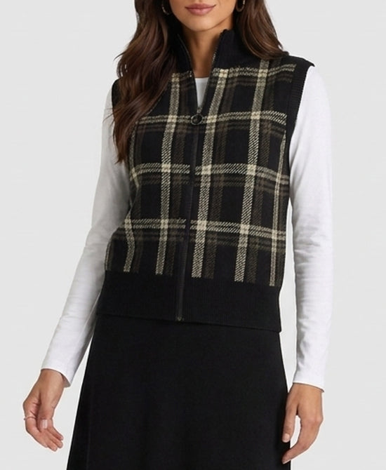 
Plaid Vest in BLACK MULTI view 1