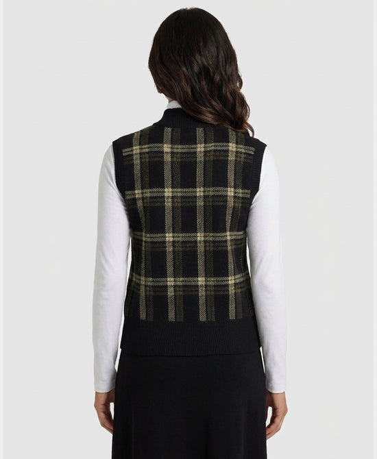 
Plaid Vest in BLACK MULTI view 2