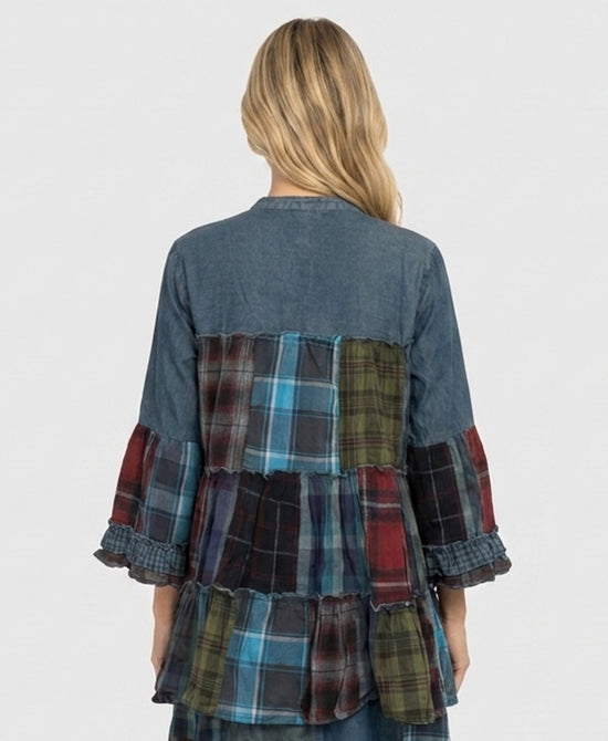 
Patchwork Top w/ Front Tie in MULTI view 2