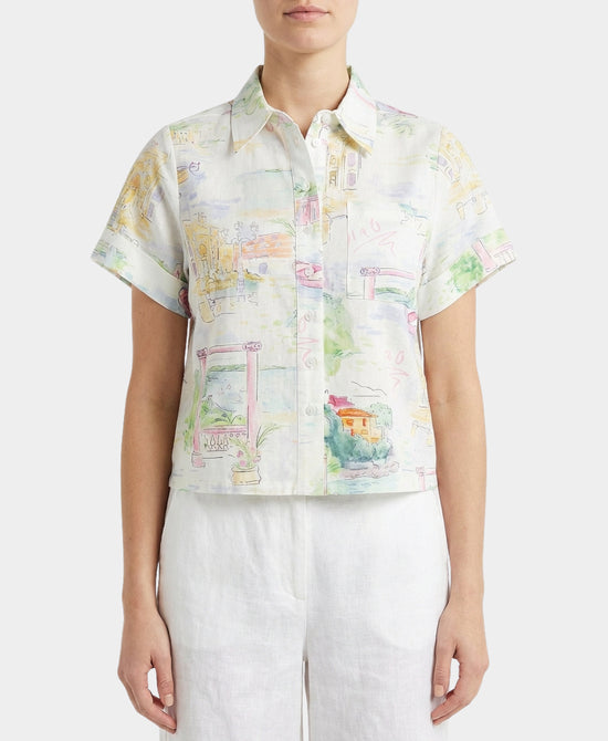 
Printed Blouse in IVORY MULTI view 1