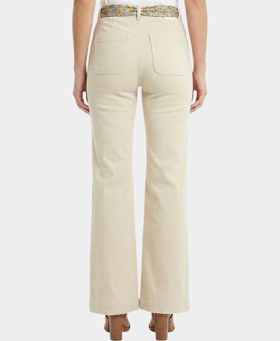 
Jeans w/ Multicolor Scarf Belt in BEIGE view 2