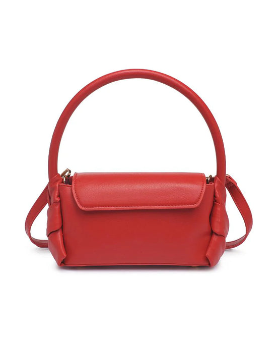 
Vegan Leather Crossbody Handbag in RED view 1
